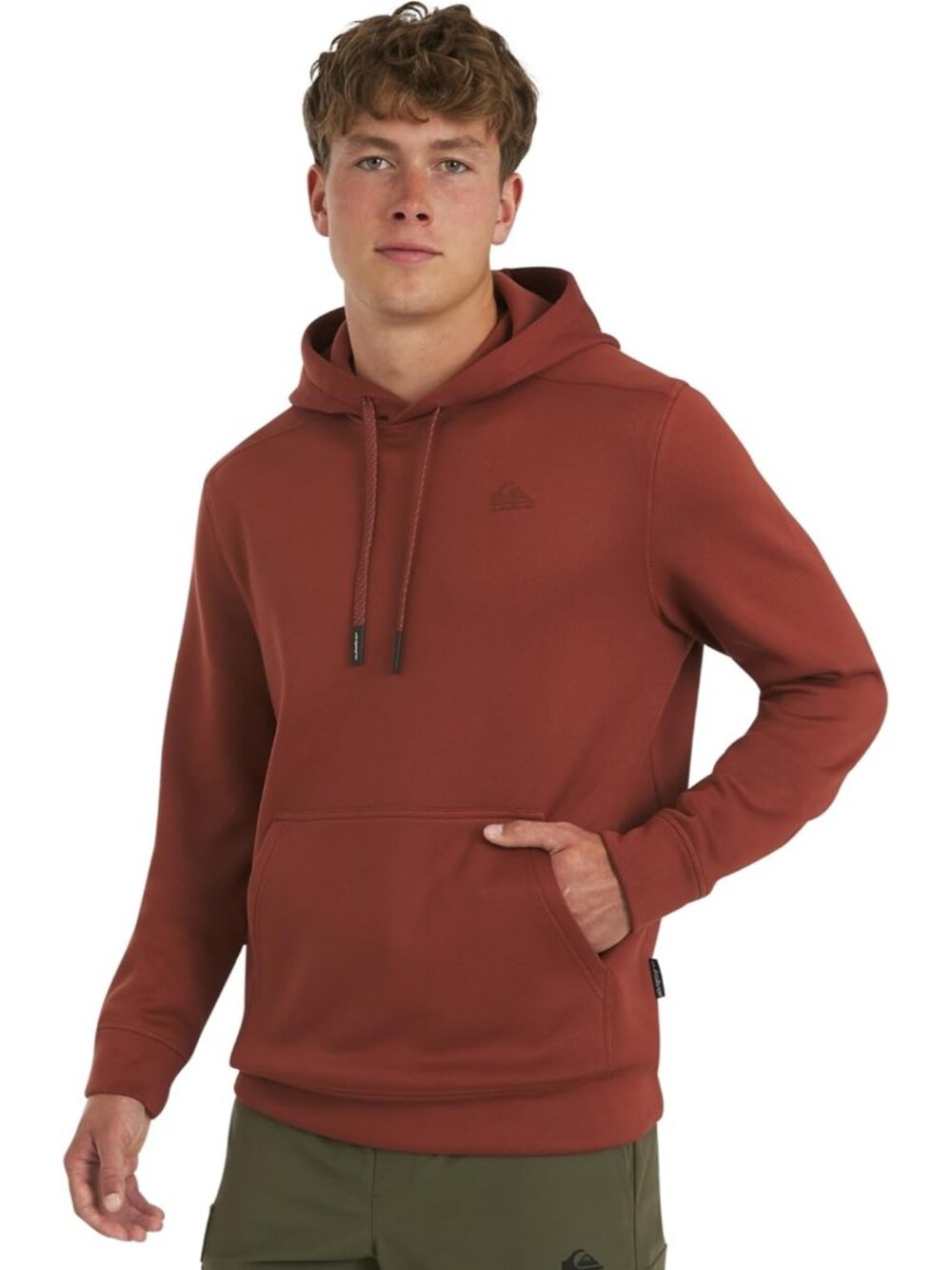 Quiksilver Men's Rust Regular Fit Jacquard Mesh Fleece Sweatshirt Hoodies